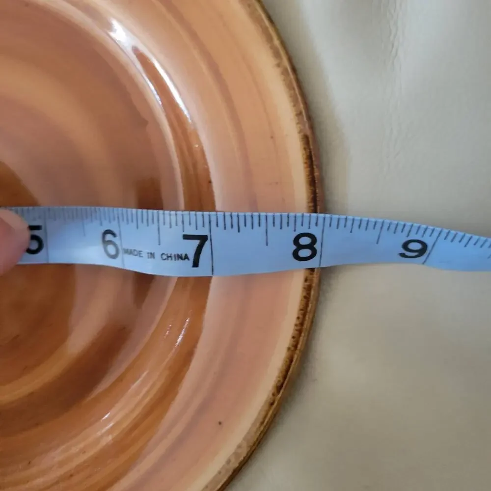 Thomson Pottery Kenya Brown Yellow Swirl Pasta Bowls Set of 2‎